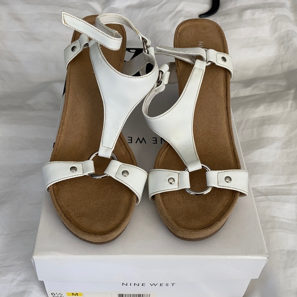 Nine West Sandals- White